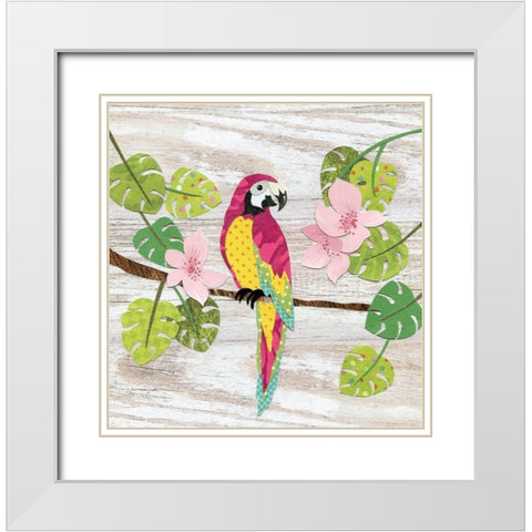 Parrott White Modern Wood Framed Art Print with Double Matting by P.S. Art