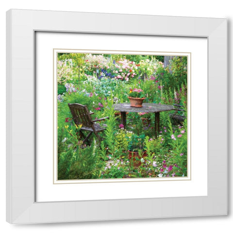 Garden II White Modern Wood Framed Art Print with Double Matting by P.S. Art