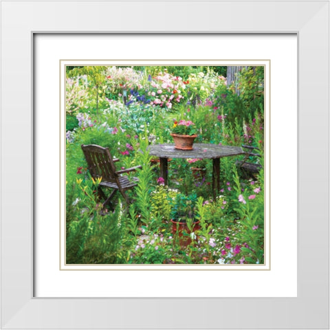 Garden II White Modern Wood Framed Art Print with Double Matting by P.S. Art