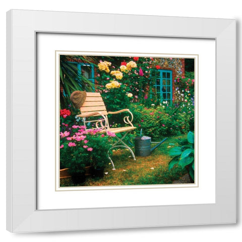 Garden III White Modern Wood Framed Art Print with Double Matting by P.S. Art