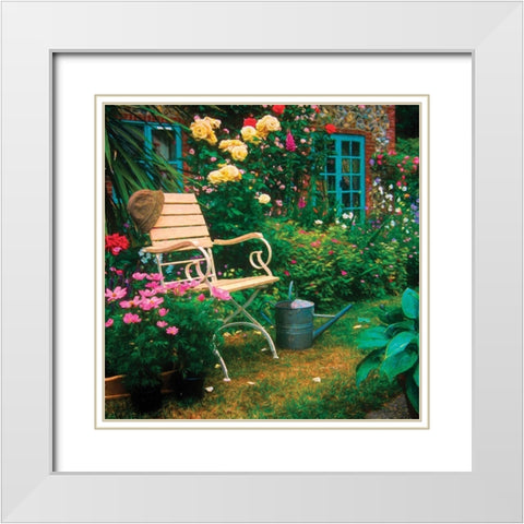 Garden III White Modern Wood Framed Art Print with Double Matting by P.S. Art