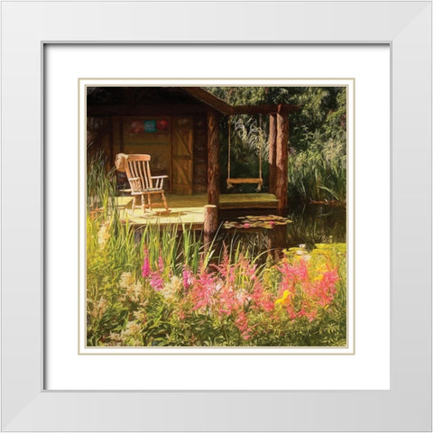 Garden IV White Modern Wood Framed Art Print with Double Matting by P.S. Art