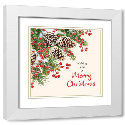 Christmas Wishes White Modern Wood Framed Art Print with Double Matting by P.S. Art