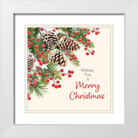 Christmas Wishes White Modern Wood Framed Art Print with Double Matting by P.S. Art