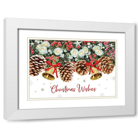 Christmas Wishes White Modern Wood Framed Art Print with Double Matting by P.S. Art