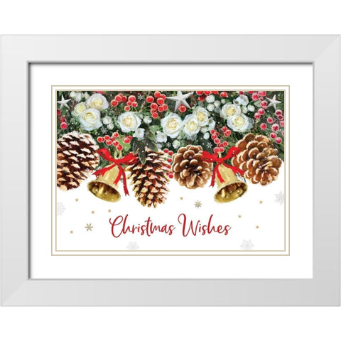 Christmas Wishes White Modern Wood Framed Art Print with Double Matting by P.S. Art
