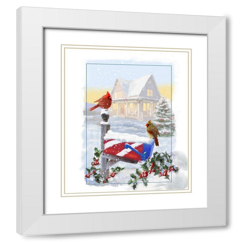 Mailbox White Modern Wood Framed Art Print with Double Matting by P.S. Art