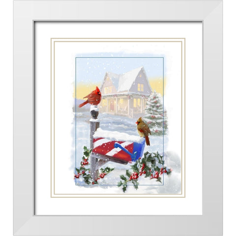 Mailbox White Modern Wood Framed Art Print with Double Matting by P.S. Art