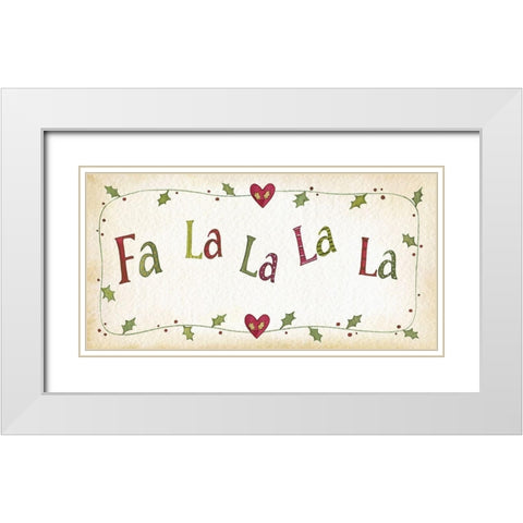 Fa La La La White Modern Wood Framed Art Print with Double Matting by P.S. Art