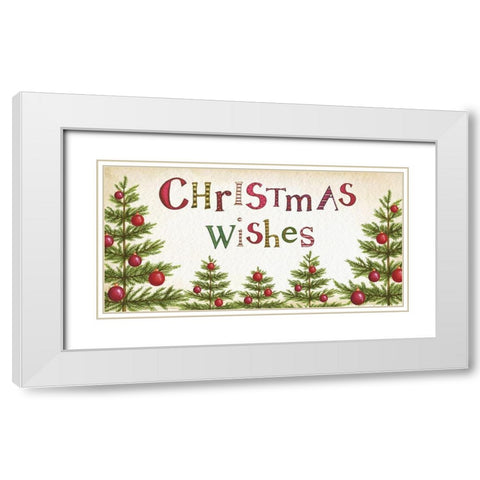 Christmas Wishes White Modern Wood Framed Art Print with Double Matting by P.S. Art
