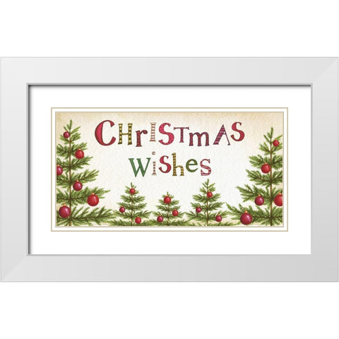 Christmas Wishes White Modern Wood Framed Art Print with Double Matting by P.S. Art
