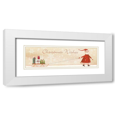 Christmas Wishes White Modern Wood Framed Art Print with Double Matting by P.S. Art