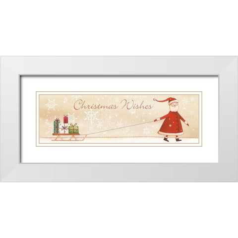 Christmas Wishes White Modern Wood Framed Art Print with Double Matting by P.S. Art
