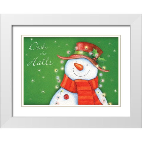 Deck the Halls White Modern Wood Framed Art Print with Double Matting by P.S. Art