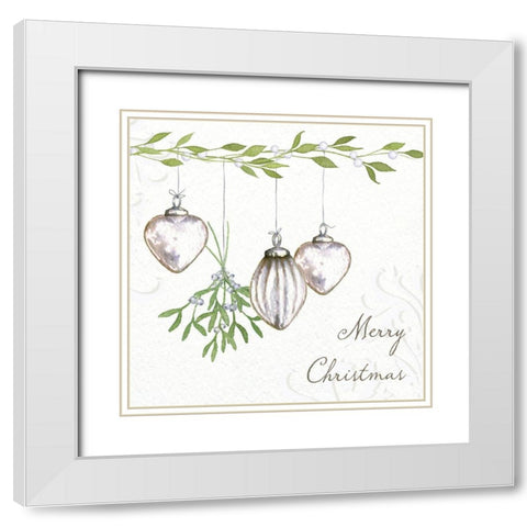 Merry Christmas White Modern Wood Framed Art Print with Double Matting by P.S. Art