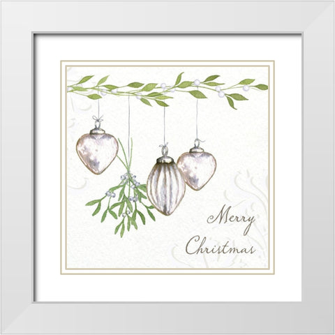 Merry Christmas White Modern Wood Framed Art Print with Double Matting by P.S. Art