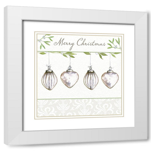 Merry Christmas White Modern Wood Framed Art Print with Double Matting by P.S. Art
