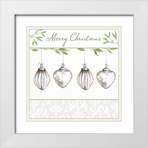 Merry Christmas White Modern Wood Framed Art Print with Double Matting by P.S. Art