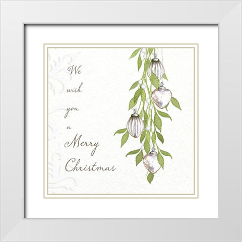 Wish You a Merry Christmas White Modern Wood Framed Art Print with Double Matting by P.S. Art