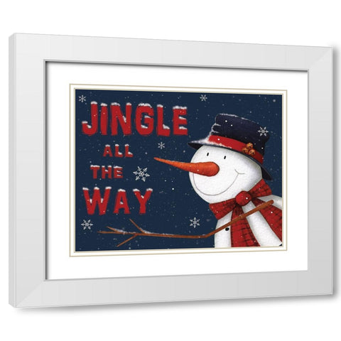 Jingle All the Way White Modern Wood Framed Art Print with Double Matting by P.S. Art