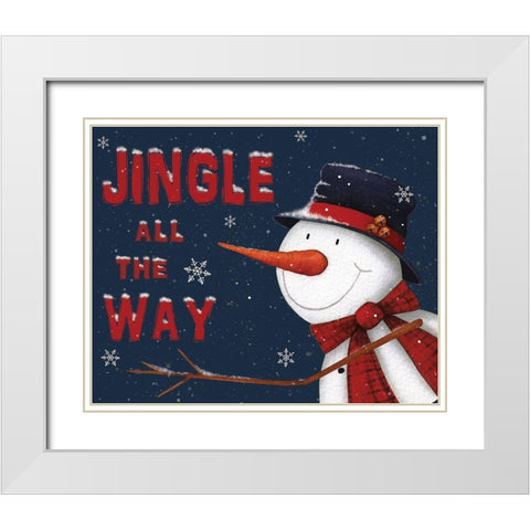 Jingle All the Way White Modern Wood Framed Art Print with Double Matting by P.S. Art