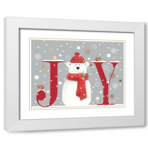 Joy White Modern Wood Framed Art Print with Double Matting by P.S. Art