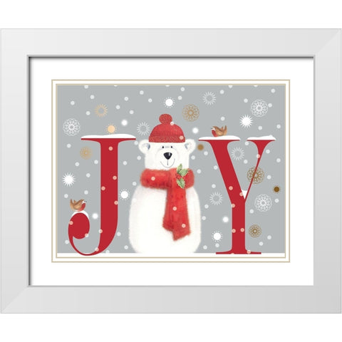 Joy White Modern Wood Framed Art Print with Double Matting by P.S. Art