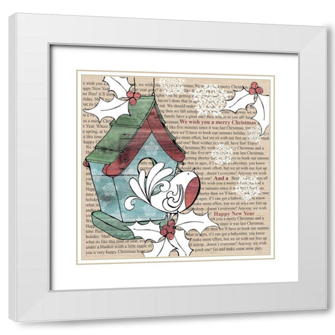 Birdhouse White Modern Wood Framed Art Print with Double Matting by P.S. Art