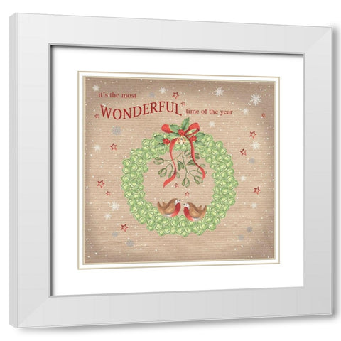 Most Wonderful Time of the Year White Modern Wood Framed Art Print with Double Matting by P.S. Art