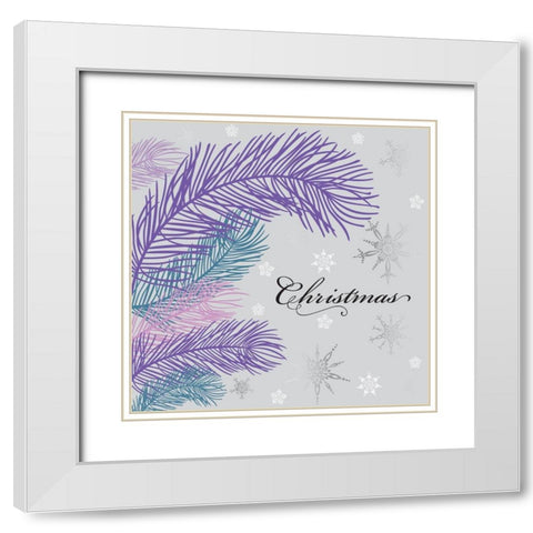 Christmas White Modern Wood Framed Art Print with Double Matting by P.S. Art