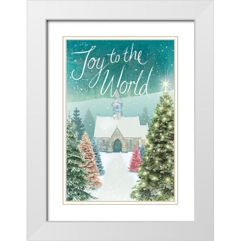 Joy to the World White Modern Wood Framed Art Print with Double Matting by P.S. Art