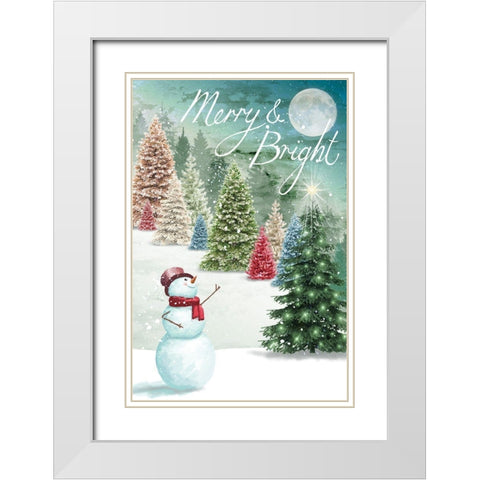 Merry and Bright White Modern Wood Framed Art Print with Double Matting by P.S. Art