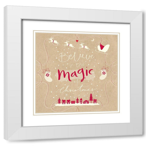 Magic of Christmas White Modern Wood Framed Art Print with Double Matting by P.S. Art