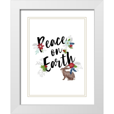 Peace on Earth White Modern Wood Framed Art Print with Double Matting by P.S. Art