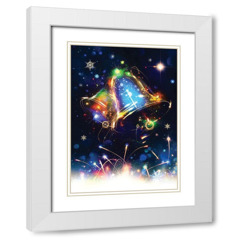 Jingle Bells White Modern Wood Framed Art Print with Double Matting by P.S. Art