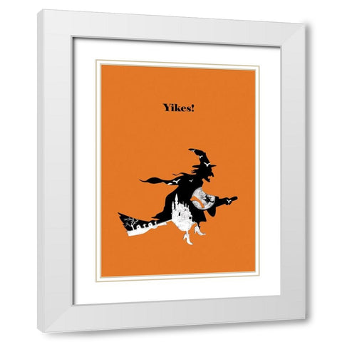 Yikes!  White Modern Wood Framed Art Print with Double Matting by P.S. Art