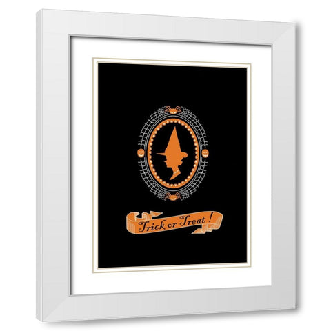 Trick or Treat! White Modern Wood Framed Art Print with Double Matting by P.S. Art