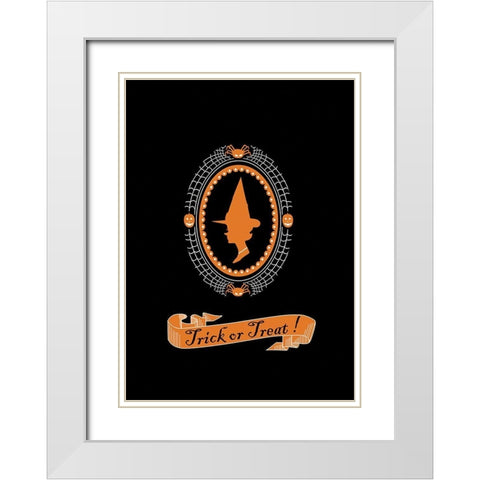 Trick or Treat! White Modern Wood Framed Art Print with Double Matting by P.S. Art