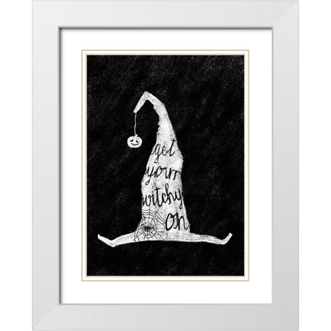 Witch Hat White Modern Wood Framed Art Print with Double Matting by P.S. Art
