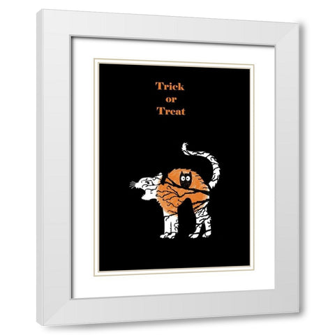 Trick or Treat! White Modern Wood Framed Art Print with Double Matting by P.S. Art