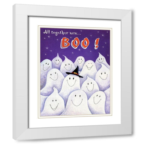 Boo! White Modern Wood Framed Art Print with Double Matting by P.S. Art
