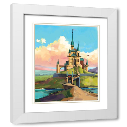 Castle White Modern Wood Framed Art Print with Double Matting by P.S. Art