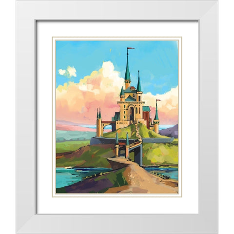 Castle White Modern Wood Framed Art Print with Double Matting by P.S. Art