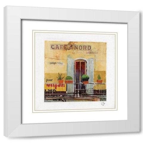 CafÃ© du Nord White Modern Wood Framed Art Print with Double Matting by P.S. Art