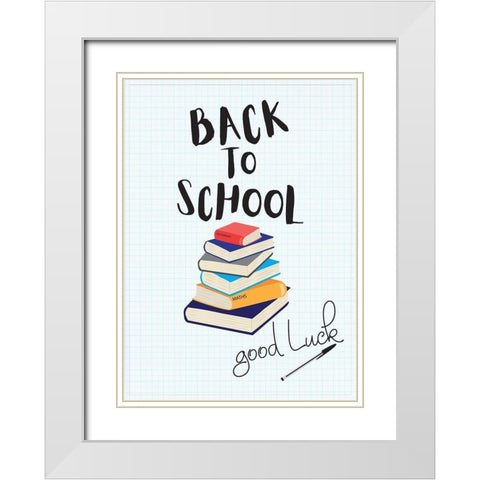 Back to School II White Modern Wood Framed Art Print with Double Matting by P.S. Art