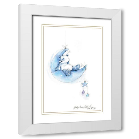 Baby Panda II White Modern Wood Framed Art Print with Double Matting by P.S. Art