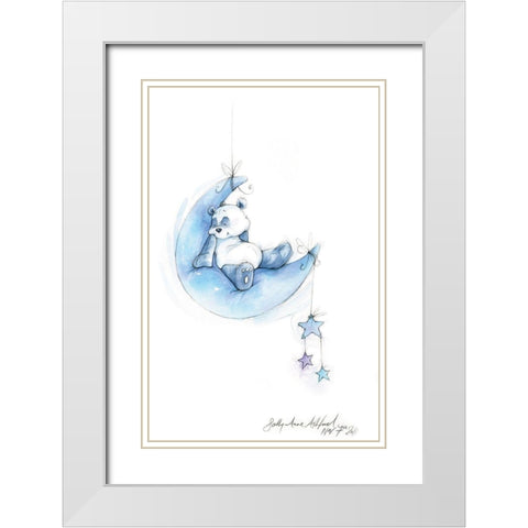Baby Panda II White Modern Wood Framed Art Print with Double Matting by P.S. Art