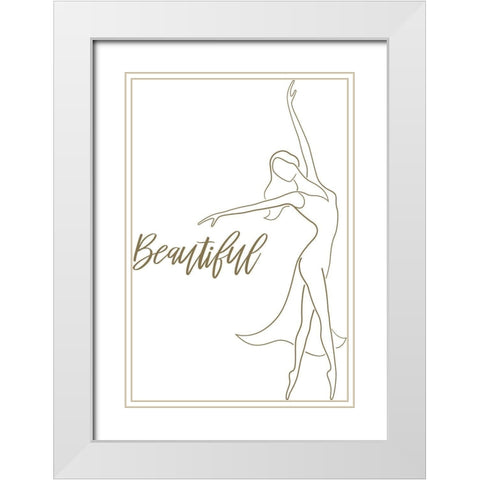 Beautiful Figurative White Modern Wood Framed Art Print with Double Matting by P.S. Art