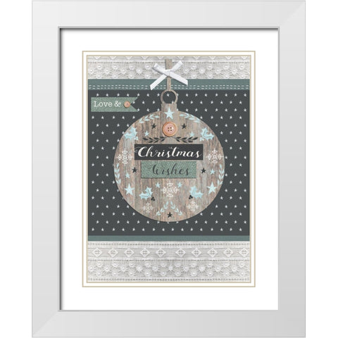 Christmas Wishes White Modern Wood Framed Art Print with Double Matting by P.S. Art