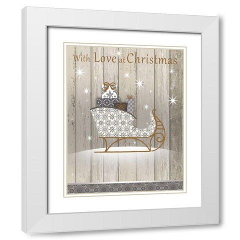 Love at Christmas White Modern Wood Framed Art Print with Double Matting by P.S. Art